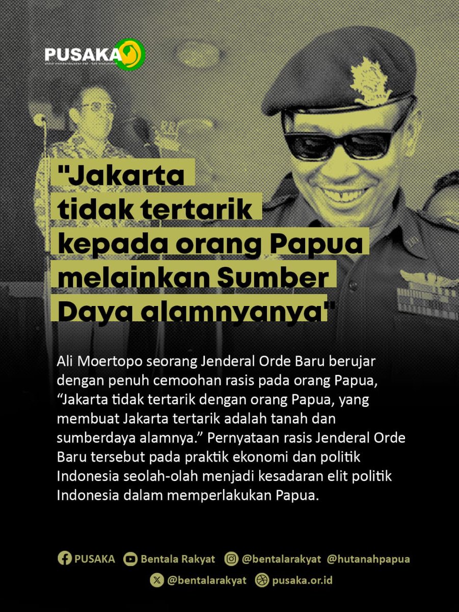 Halo kaks dan diks! Pusaka ingin memberikan catatan dan informasi untuk kitong semua fakta dan situasi di Tanah Papua sebelum debat capres nanti. Kitong semua sepakat sama Ali Murtopo kalau “Jakarta tidak tertarik pada orang Papua melainkan sumber dayanya.”