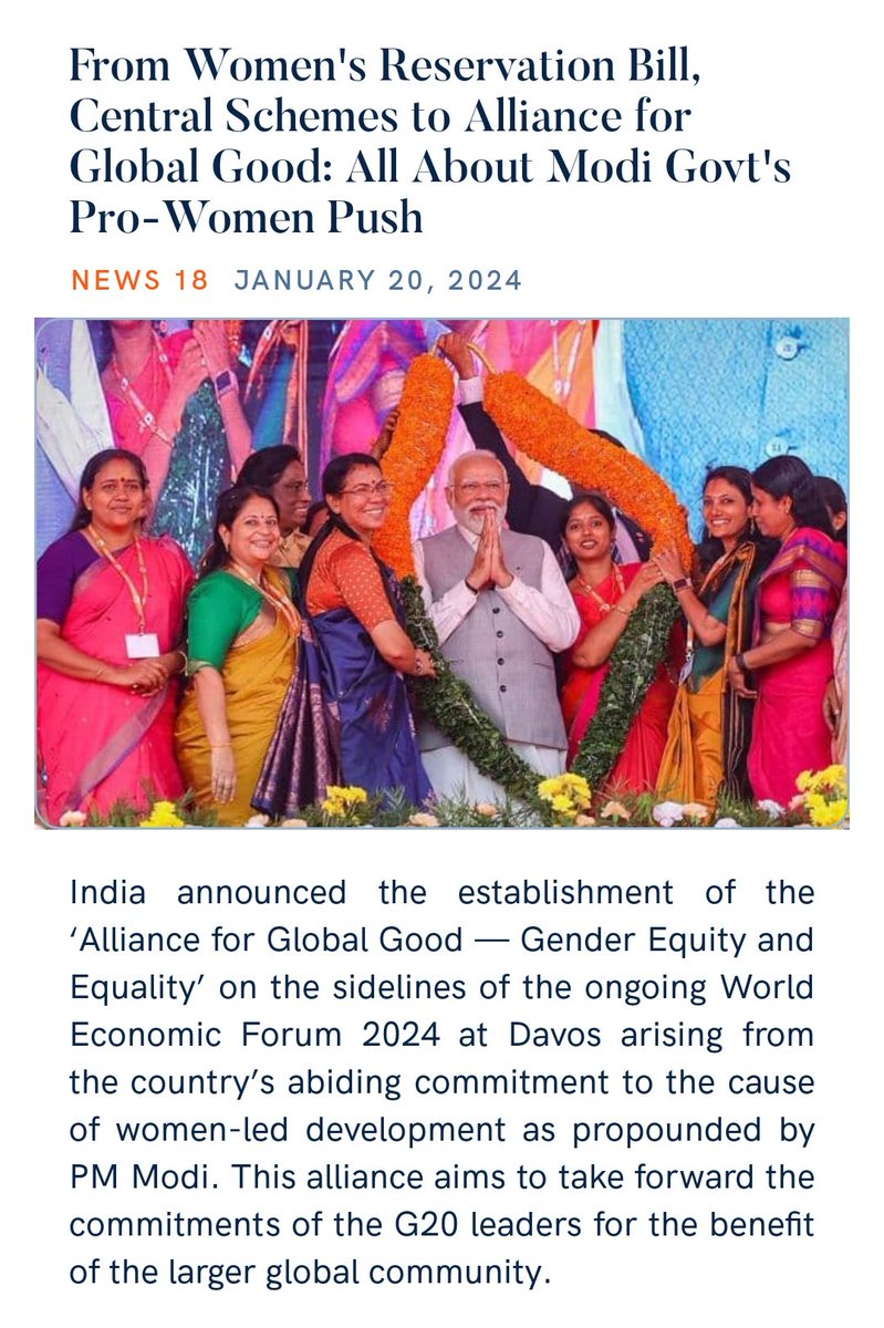 From Women's Reservation Bill, Central Schemes to Alliance for Global Good: All About Modi Govt's Pro-Women Push
news18.com/india/from-wom…

via NaMo App