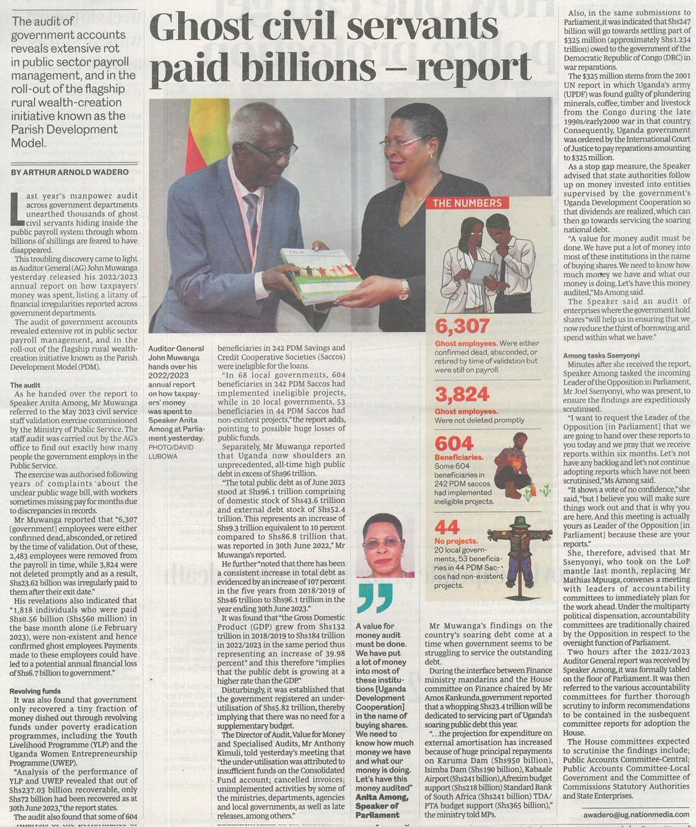 NiwahaIvan25's tweet photo. The question is where were the accounting officers for these Gov't bodies where thousands of ghost civil servants were paid money in billions? They should be sanctioned!
#exposecorrupt |@OAG_Uganda | @StateHouseUg |@giz_gmbh 
#Nsac234 https://t.co/DIpspkSDwB