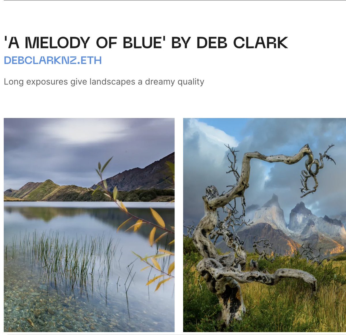 Home page action!
Thrilled to announce my series 'A melody of Blue" has pride of place on the Soika home page.  
Huge thanks to <a href="/sloikaxyz/">Sloika.xyz</a> for this.
Check it out - link below -just scroll down a couple
