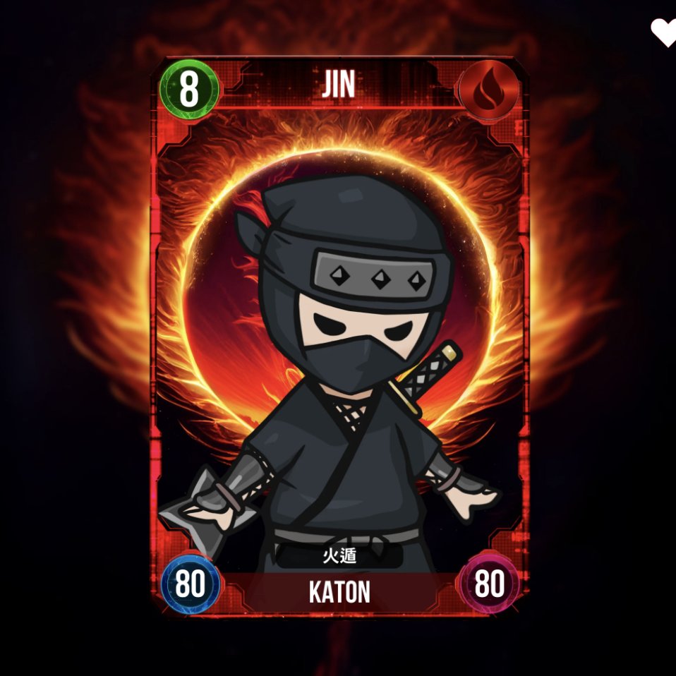 NFTDuel_GameFi's tweet photo. NFTDuel - CryptoNinja - CryptoNinja

JIN is a ninja from Iga.

His ninjutsu is katon and he deals with fire. His weapon is a shuriken.

He represents CryptoNinja.

#XANANFT #NFTDuel #CryptoNinja 

https://t.co/qU4S4Ks8K0 https://t.co/bRYQp6ZHAz