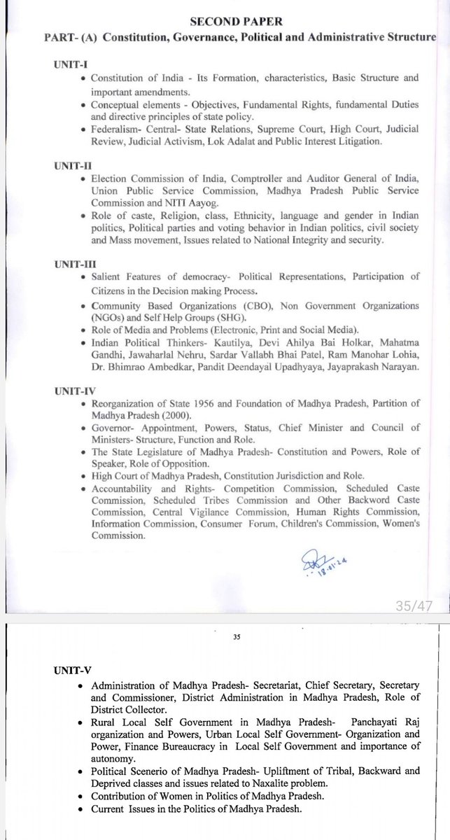 MPPSCSSE's tweet image. #MPPSC #MPPSCMains2024
Paper-2

🔆 Part-A: Constitution, Governance, Political &amp;amp; Administrative Structure

🔆 Part-B : Sociology @DuttShekhar
