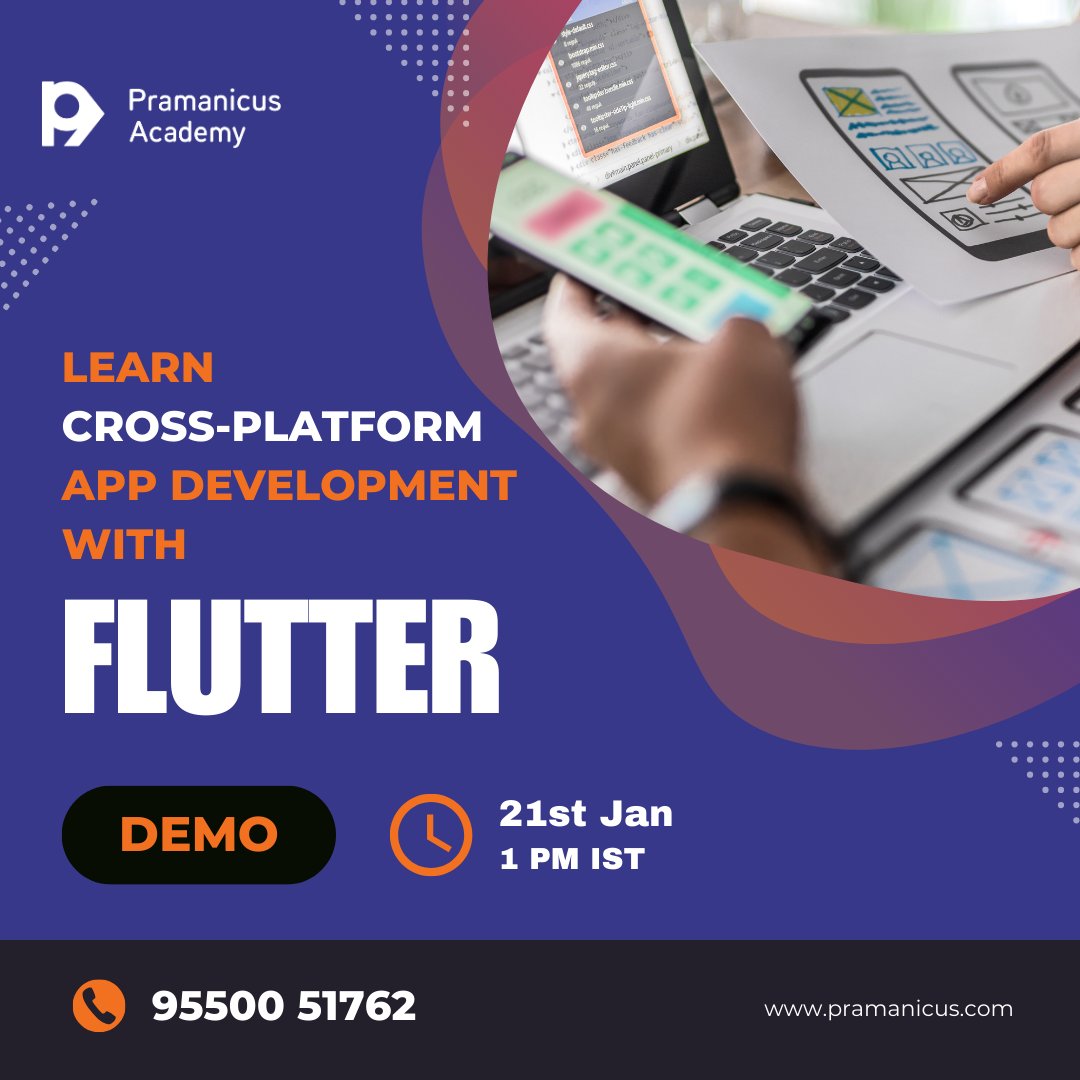 🚀 Dive into the world of app brilliance! ✨ Join us for a FREE Flutter demo on Jan 21 at 1 PM IST and unlock the secrets to crafting amazing apps! 📱💻 #FlutterDemo #AppDevelopment #LearnFlutter