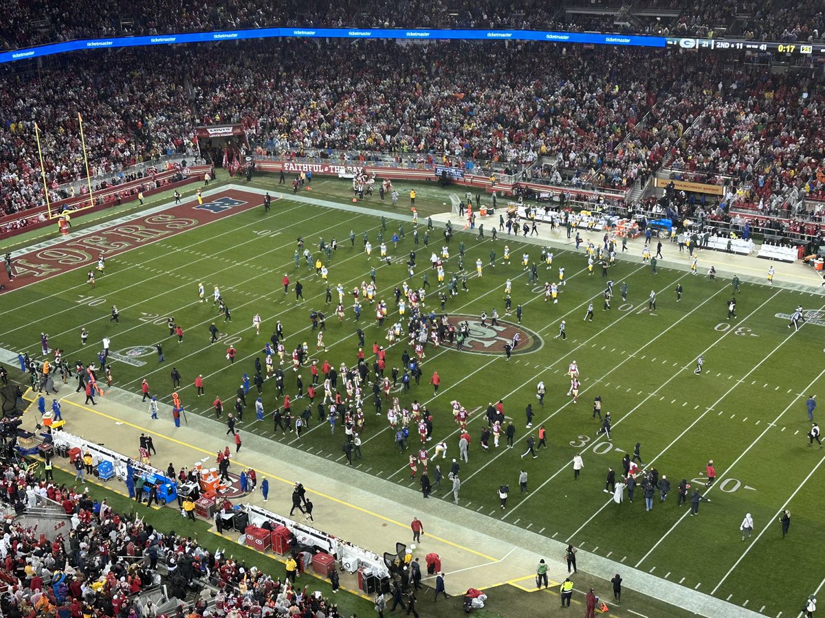 mattblively's tweet photo. THE SAN FRANCISCO 49ERS ARE HEADING TO THE NFC CHAMPIONSHIP GAME. 

They get the elusive 4th quarter comeback and win it. #FTTB | #49ers https://t.co/iP6zF1fqR9