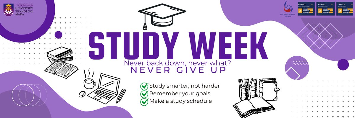 css_fbmuitm's tweet photo. Assalamualaikum WBT,
Salam Sejahtera,
Salam UiTM Di Hatiku,

The Committee's of Customer Service Society 2023/2024 extends its warmest wishes for successful study week to all UiTM students.

"May your dedication and hard work be rewarded with academic success." 

Thank you✨ https://t.co/Adjb7ZKTEo