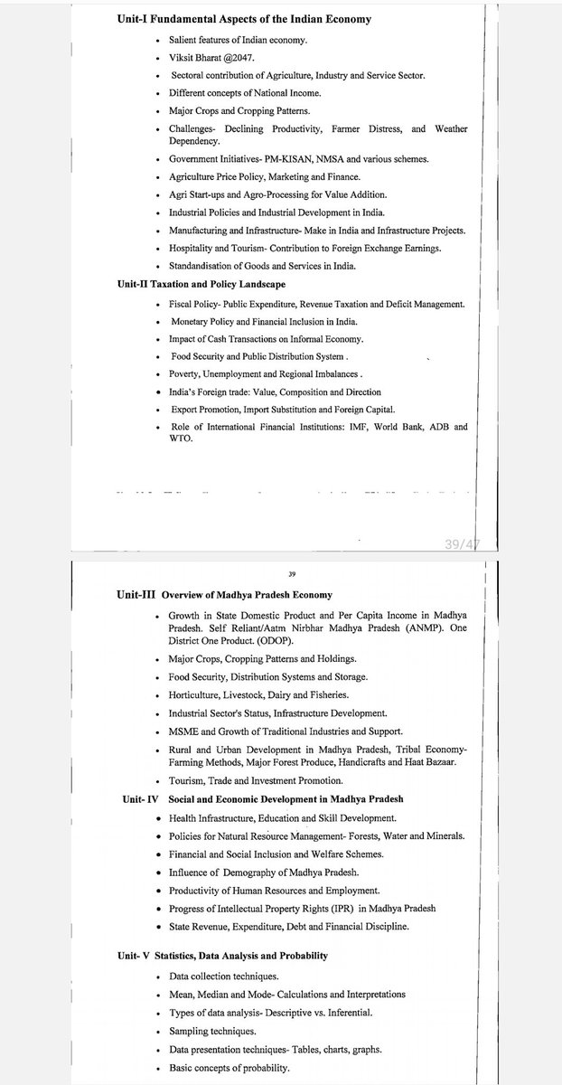 MPPSCSSE's tweet image. #MPPSC #MPPSCMains2024
Paper-3
🔆 Part-A : Economics
🔆 Part-B : Science, Technology &amp;amp; Public Health