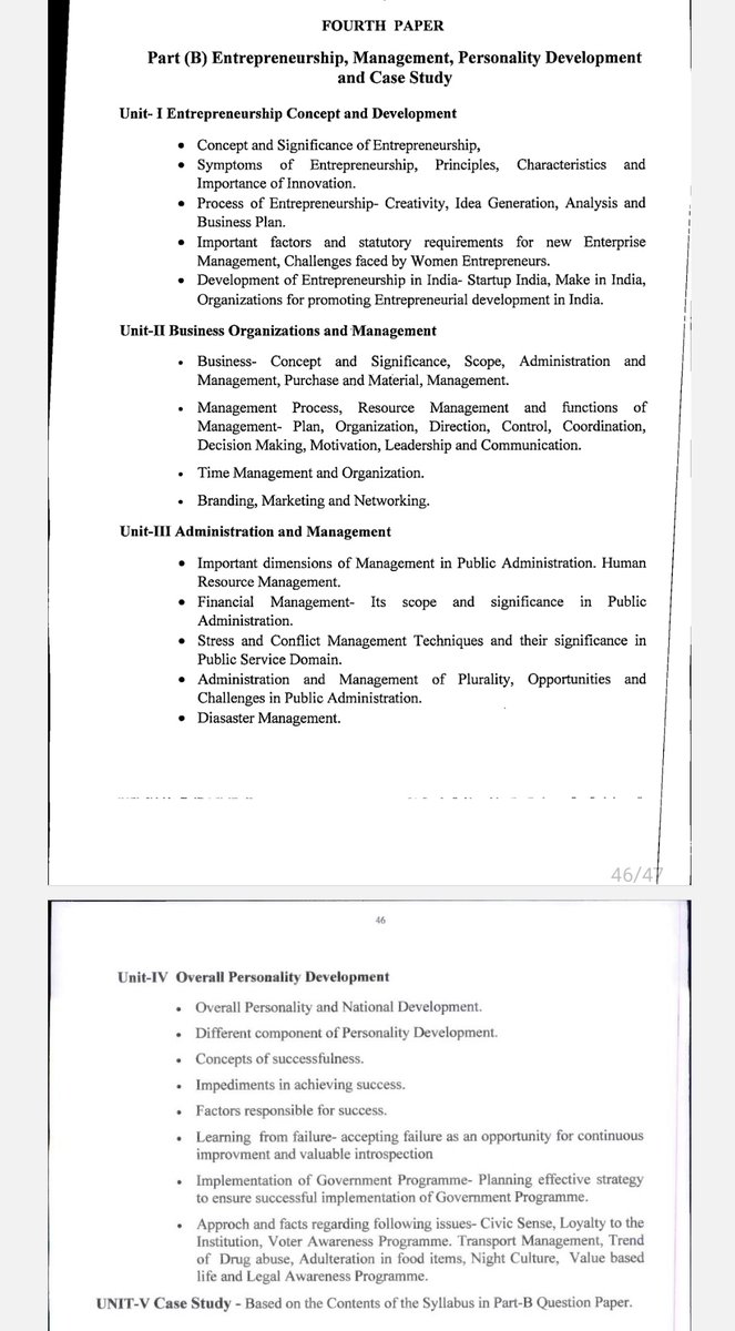 MPPSCSSE's tweet image. #MPPSC #MPPSCMains2024
PAPER 4 changes (major changes)
Maximum Marks 300 now for P4

Divided into two parts
🔆Part A is the same as earlier 
🔆Part B is added

1. Entrepreneurship
2. Business organization
3. Overall personal development