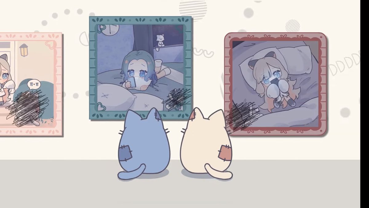 super late but i wanted to share the art i worked on for our vcb entry!! i was in charge of the phone and photo frames! i also did the base colors for the chorus art :3 the chibi art is done by #smolroe and bg by #sxilins