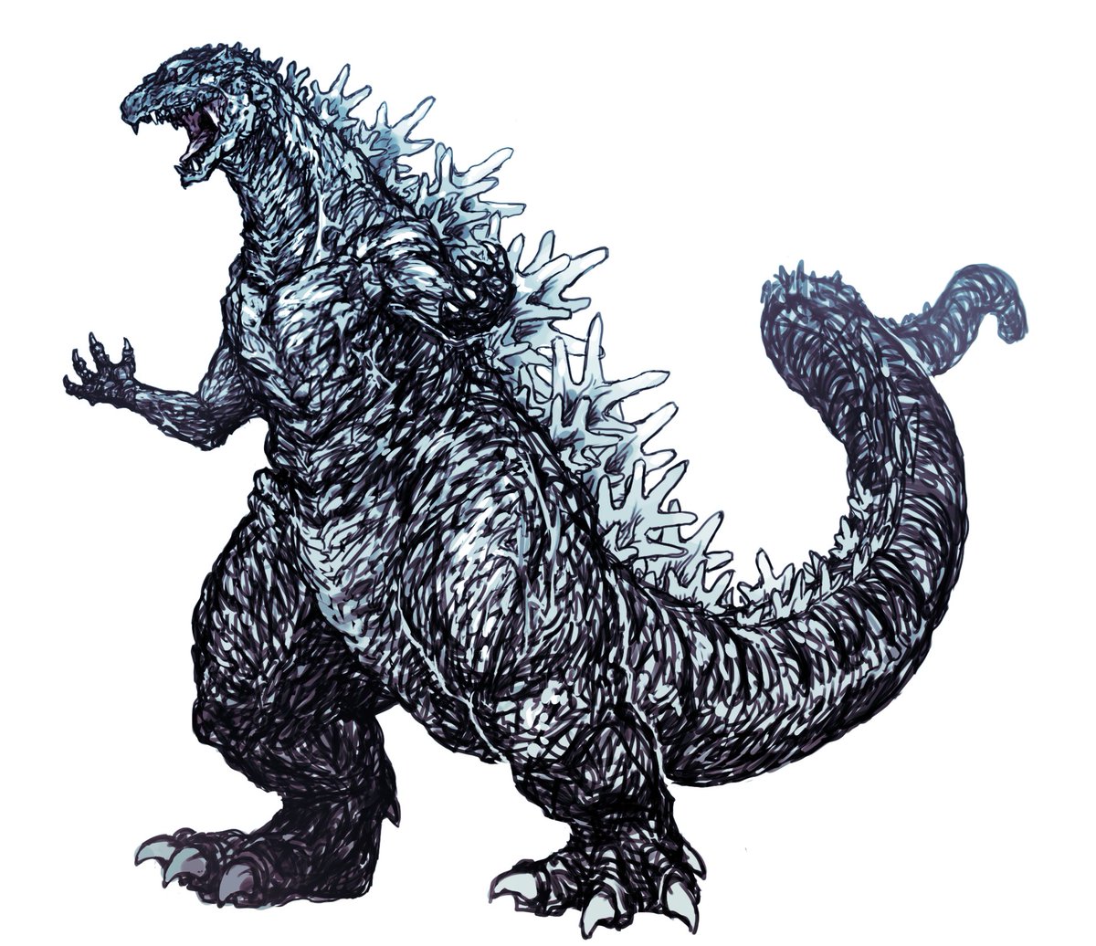 godzilla no humans open mouth white background claws simple background tail sharp teeth  illustration images