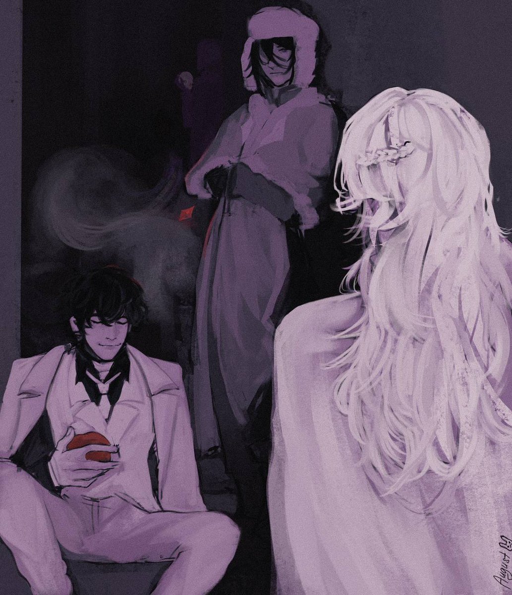 Dead apple trio

three people meet on the dark streets of the city
and troubles cannot be avoided

#shibusawa #dazai #fyodor
#bsd