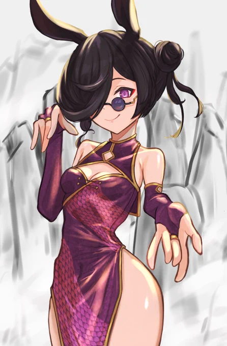 ドラゴンチャイナ丸メガネお団子ライスちゃん出来ました  #ウマ娘