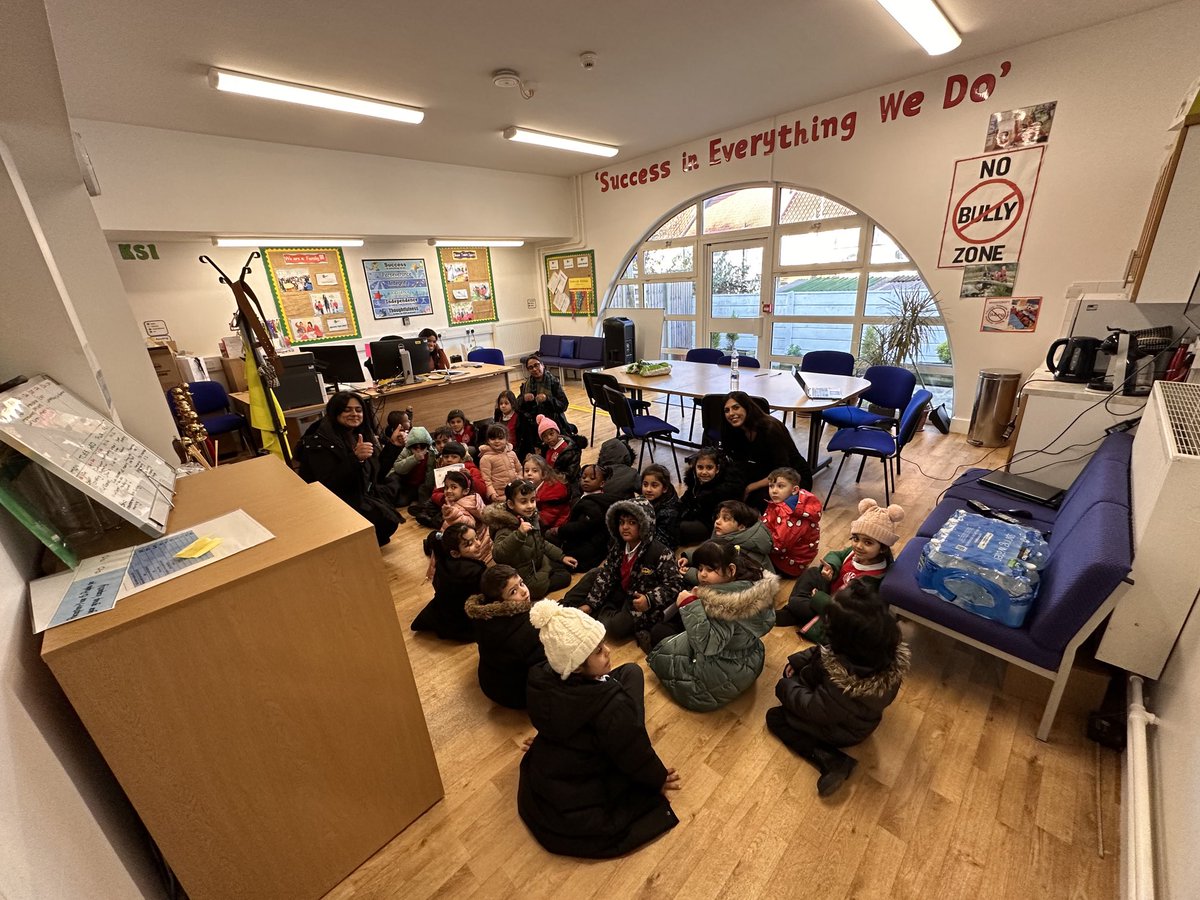 BraintcroftEACT's tweet photo. Nursery and reception shining stars paid a surprise visit to Miss Rosewell's cozy office after a stroll back from the KS2 assembly hall. Warm vibes all around! ๐๐ซ #RewardsAssembly #LittleExplorers โฆ@EducationEACTโฉ โฆ@rosewell_aโฉ โฆ https://t.co/L86prm8r7J