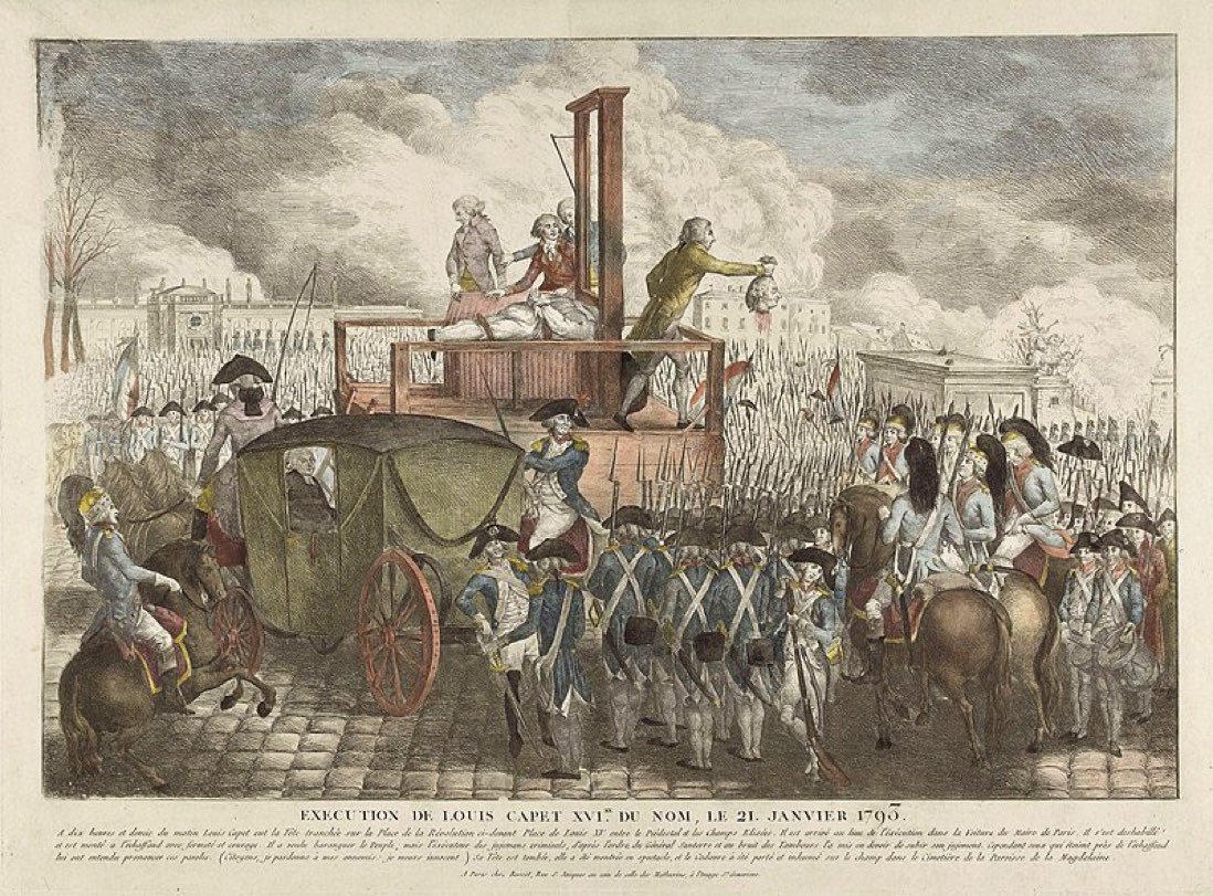 Le 21 janvier 1793, Louis XVI est guillotiné.