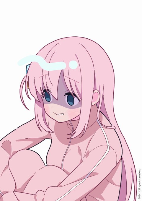 「体育座り ピンク髪」のTwitter画像/イラスト(新着)