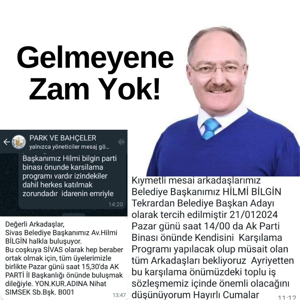 GÖNÜL BELEDİYECİLİĞİNDEN ANLADIĞIN BU MU HİLMİ BAŞKAN? <a href="/avhilmibilgin/">Hilmi BİLGİN</a>  Sivas'ın havası sert, insanı mert ve yiğittir. Sivas sadece senden değil, seni bu zihniyetle yönetenlerden de kurtulacak. MİLLİ ve MANEVİ değerleriyle kendi ÖZGÜR, HÜR iradesine kavuşacak! #SivasDeğişimeHazır