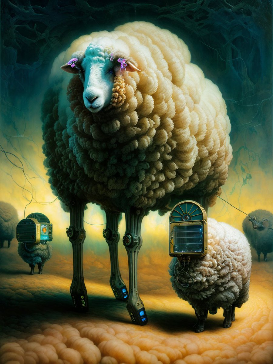 Electric sheep
#electricsheep #Dick #androidsdream #surreal #sheep #aiartwork