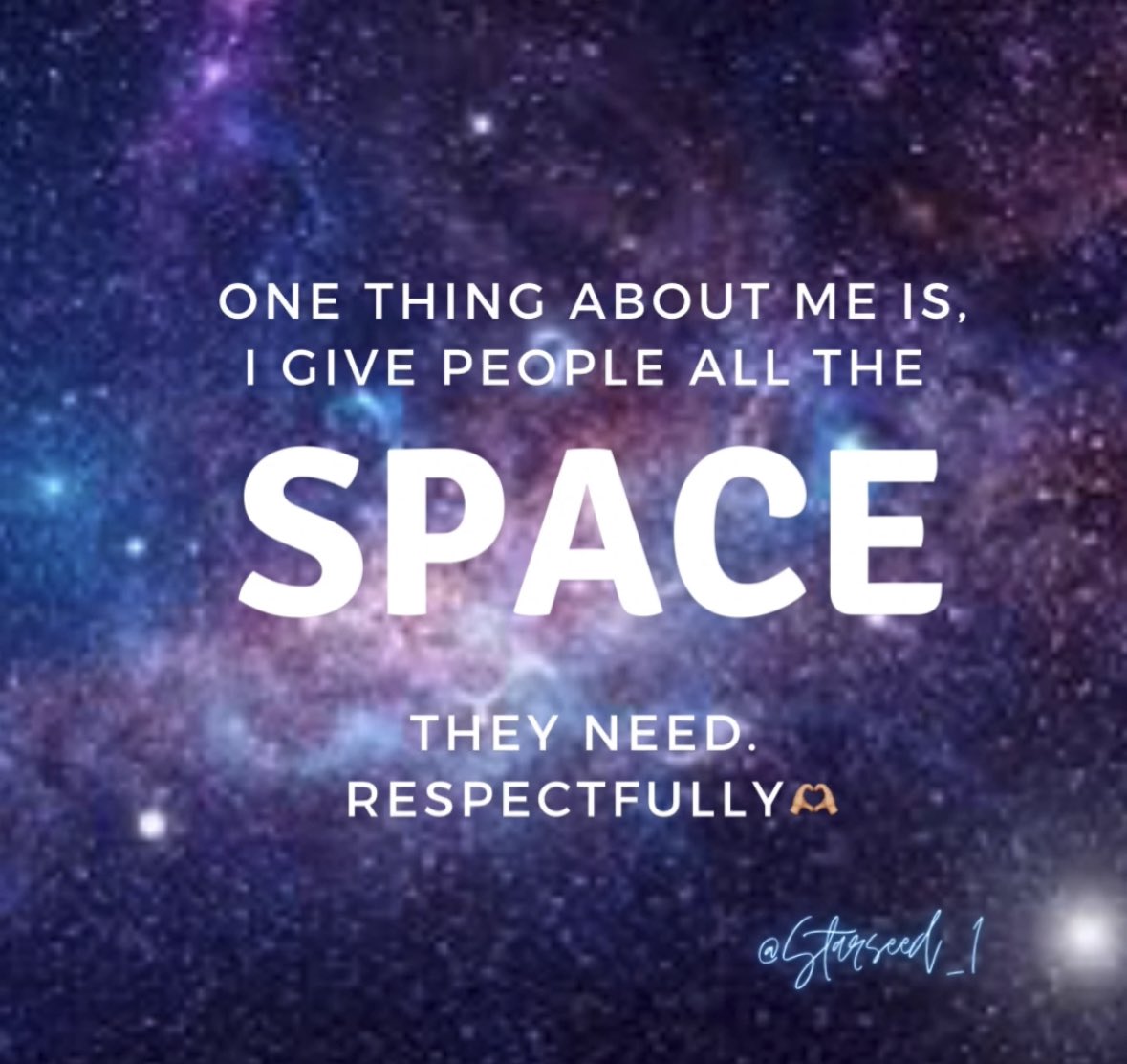 Starseed_1's tweet photo. Giving me space but not taking my need for space as a form of detachment or neglect is a love language 💝 https://t.co/KOv4uqwu4r