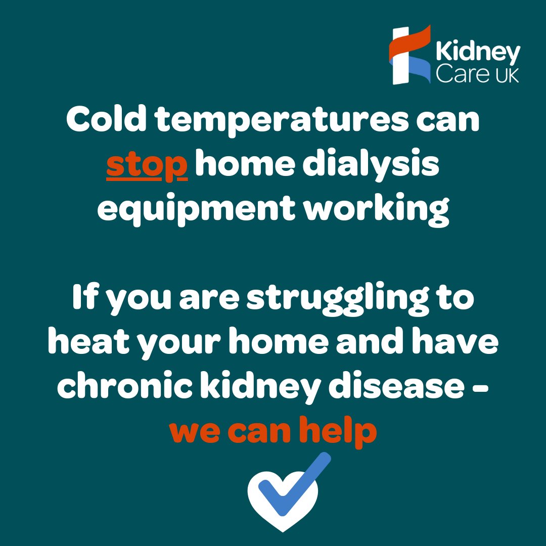 ⚠️ #HomeDialysis machines need to be operated in rooms above a certain temperature. They are sensitive &amp; may not work correctly if the room is too cold. 

🌡️ Unfortunately, many people are worried about heating their homes. Find out how we can help: kidneycareuk.org/get-support/
