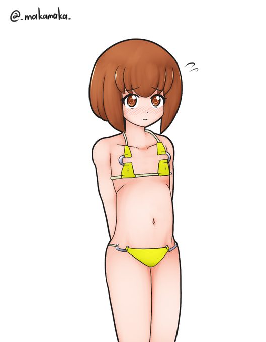 タイムラインでなんか話題になってた
「フロリダビキニ」なる水着をうちの子に着せてみました
リプで指定のあったエリちゃんに着せました 