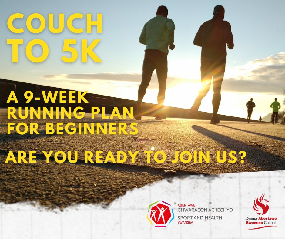 Couch to 5k - Monday 29th January. A 9-week running plan for beginners. Join us for our weekly early morning club runs from The Secret Beach Bar & Kitchen, Mumbles Road, SA2 0AY on a Monday and Wednesday, 7:45am – 8:30am Sign up here! bit.ly/parklives_couc…