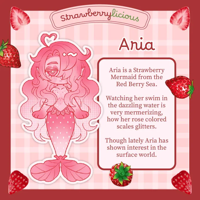 Today's profile features Aria! The strawberry mermaid 🍓 