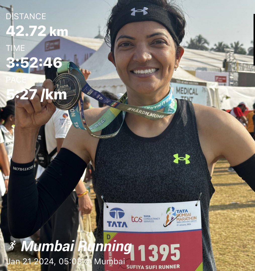 Did it! 

Despite the oppressive humidity and cramps got the Personal Best.

#tatamumbaimarathon #bethebestyou