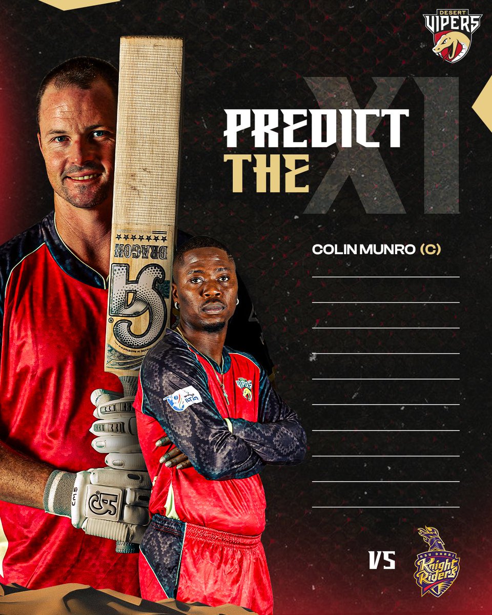Be the captain of your team 👇

#DesertVipers #FangsOut #DPWorldILT20 #Season2 #DVvADKR