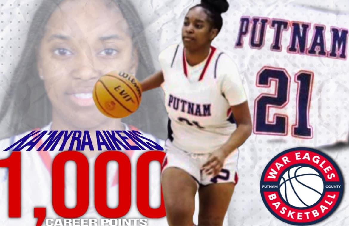 Putnam County Girls Basketball (@putnamgirlshoop) on Twitter photo Lady War Eagles Move To 15-4 On The Season After Beating Laney On The Road With Being Down A Starter ‼️
HUGE SHOUT OUT TO Senior Guard Kamyra Aikens Who Surpassed 1,000 Career Points!!! WDE🦅💙
<a href="/myradagoat/">kamyra aikens 🤝</a> - 26pts
<a href="/eriyanaa3/">eriyana little</a> - 15pts
<a href="/aziyaah4/">aziyaah</a> -10pts
<a href="/journeywaller10/">journ .</a> -10pts Lady War Eagles Move To 15-4 On The Season After Beating Laney On The Road With Being Down A Starter ‼️
HUGE SHOUT OUT TO Senior Guard Kamyra Aikens Who Surpassed 1,000 Career Points!!! WDE🦅💙
<a href="/myradagoat/">kamyra aikens 🤝</a> - 26pts
<a href="/eriyanaa3/">eriyana little</a> - 15pts
<a href="/aziyaah4/">aziyaah</a> -10pts
<a href="/journeywaller10/">journ .</a> -10pts