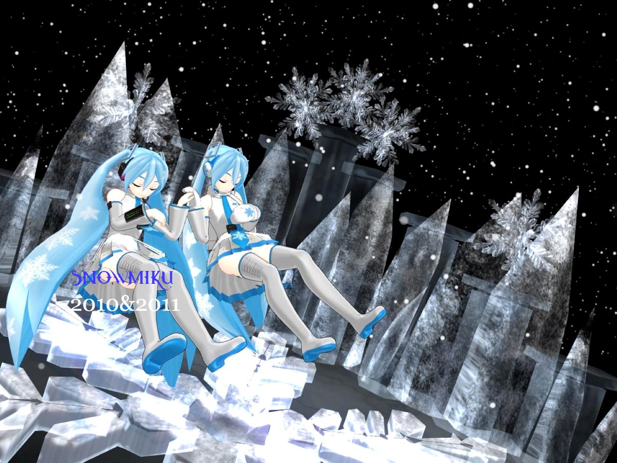 初音ミク ,雪ミク 「【SNOWMIKUカウントダウン企画】～SNOWMIKU2024まで あと13日」|レイナ@鏡音・カイト廃のイラスト