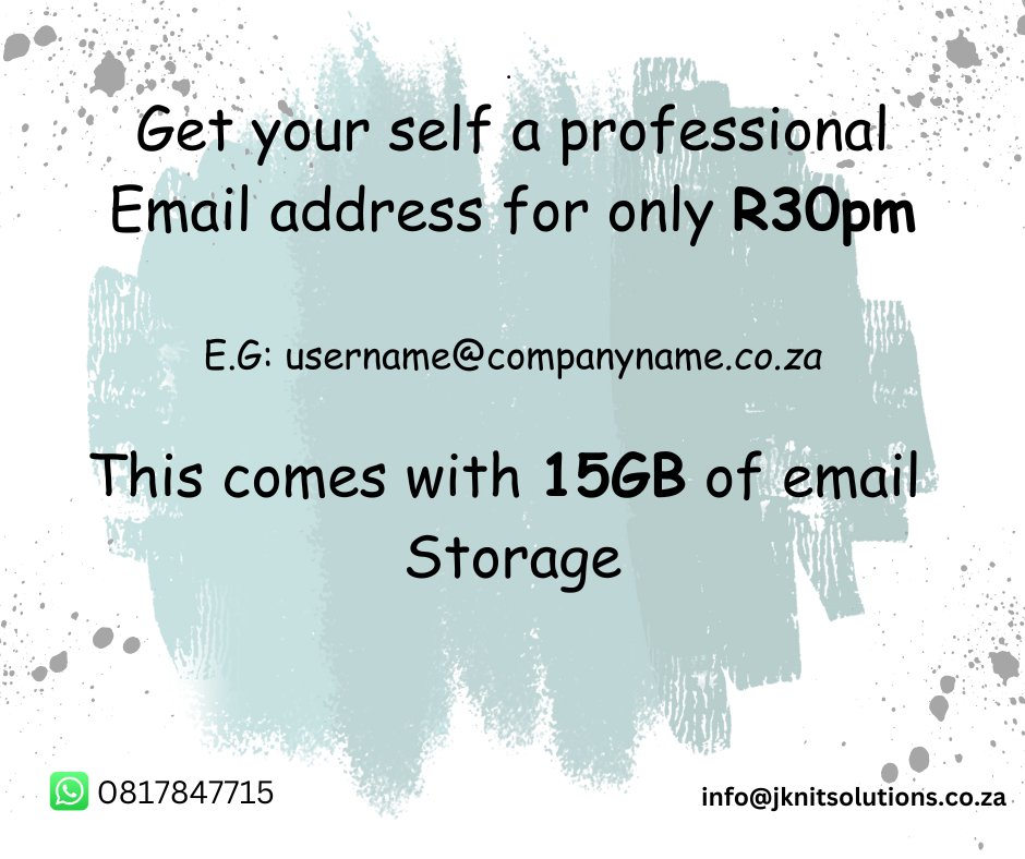 Jaykhothatso's tweet photo. Customers are more likely to trust a business with its own domain. Personalize your business with us Today!!!🙂.
#jknitsolutions 
#Dricus
#Cheating
https://t.co/di4MMa4Z9I
info@jknitsolutions.co.za
Whatsapp 081-784-7715 https://t.co/wlJgTPmNaZ