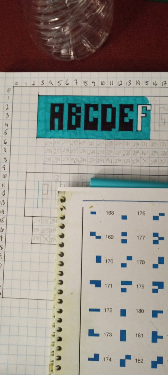 AquariusRevival's tweet image. I fkd up the "B" and imma have to do it over again. (Pilot pen + Papermate marker pen on graph paper)
#AnalogDesign #AnalogProgramming #RetroProgrammibg @loudscotsbloke
And! I will have y'all know, I bought a 14pk of ink pens for that one cyan blue!