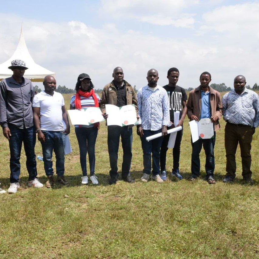 HarambeeDTSACCO's tweet image. Passing the torch of ownership in the heart of Eldoret town, where dreams become reality.
Today marks the celebration of a new chapter as the title deed finds its rightful home. 
 #TowardsLivingWithDinity #NewBeginnings #ReadilyAvailable #TitleDeedReady #EldoretPlotForSale