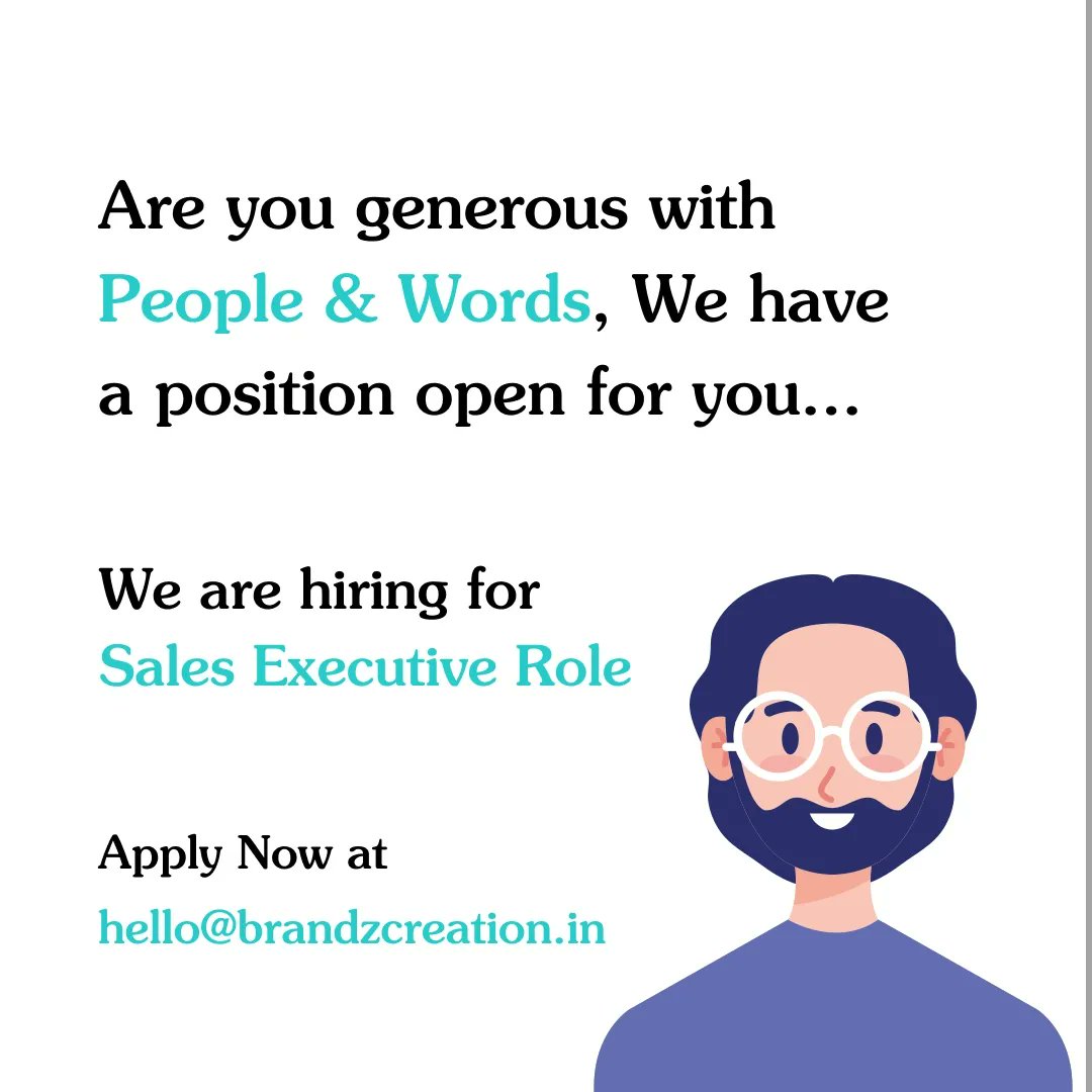 Dilon mein kuch alag karne ka Junoon leke chal rahe ho toh zarur apply karoge tum!

Apply now at hello@brandzcreation.in

#sales #brandzcreation #digitalmarketingagency #websitedesigncompany