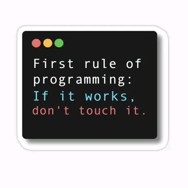 Eche_codes's tweet photo. What's the second rule ? https://t.co/AGIiSHIG67