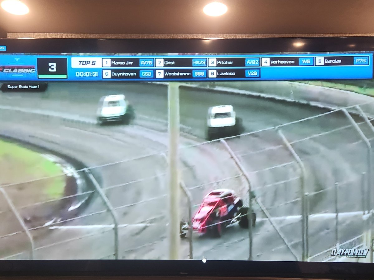 Gibvoice's tweet photo. 2am racing on the Big Screen: Tuned into @clayperviewteam for the final night of the Grand Annual Sprintcar Classic from @SungoldStadium! (And, of course, the Classic means #SuperRods!!) https://t.co/sOsp5HoRG1