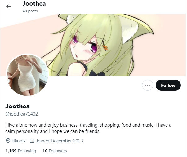 DebeMusic's tweet photo. These criminal syndicate #scambots with their "I live alone now and enjoy business, traveling, shopping, food and music..." are getting just as intrusive and annoying as the rest. Block AND report 'em as spam. https://t.co/3mKzl4f43A