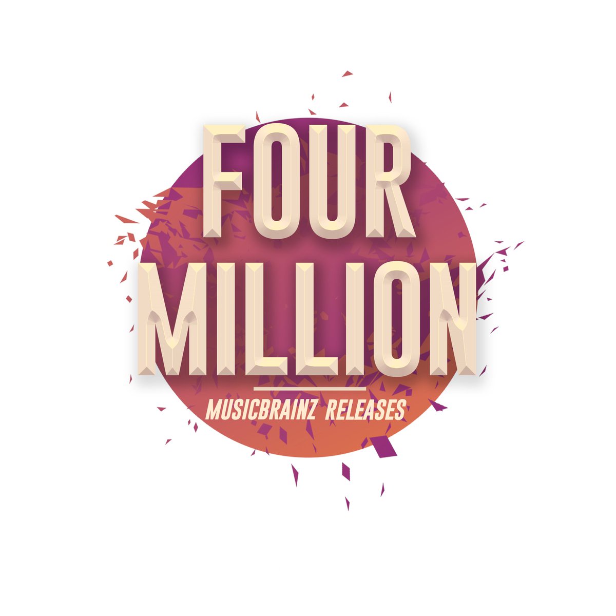 MusicBrainz's tweet image. Four million #musicbrainz releases!
Hundreds of millions of data points entered by people selflessly spending their time and energy to help others, for 23 years now. Amazing. Thank you. Onwards, and upwards!
- aerozol