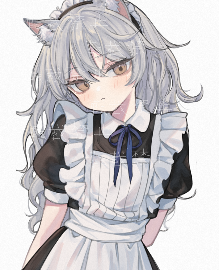 1girl animal ears solo maid maid headdress apron long hair  illustration images