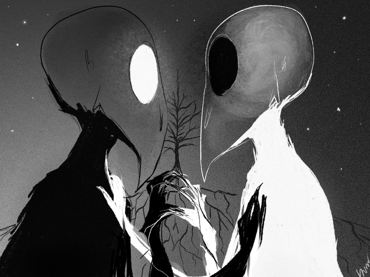 sumrbloom's tweet photo. i had a dream about these two bird-like beings and it made me wake up super emotional so i had to draw them https://t.co/atSBo32u28