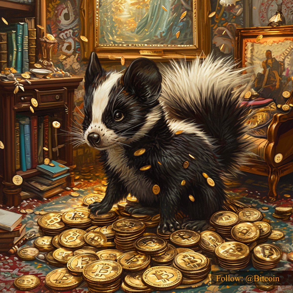 Skunk's got its eye on the #Bitcoin prize! 🦨🍀💰 #DigitalRevolution #FilthyRich