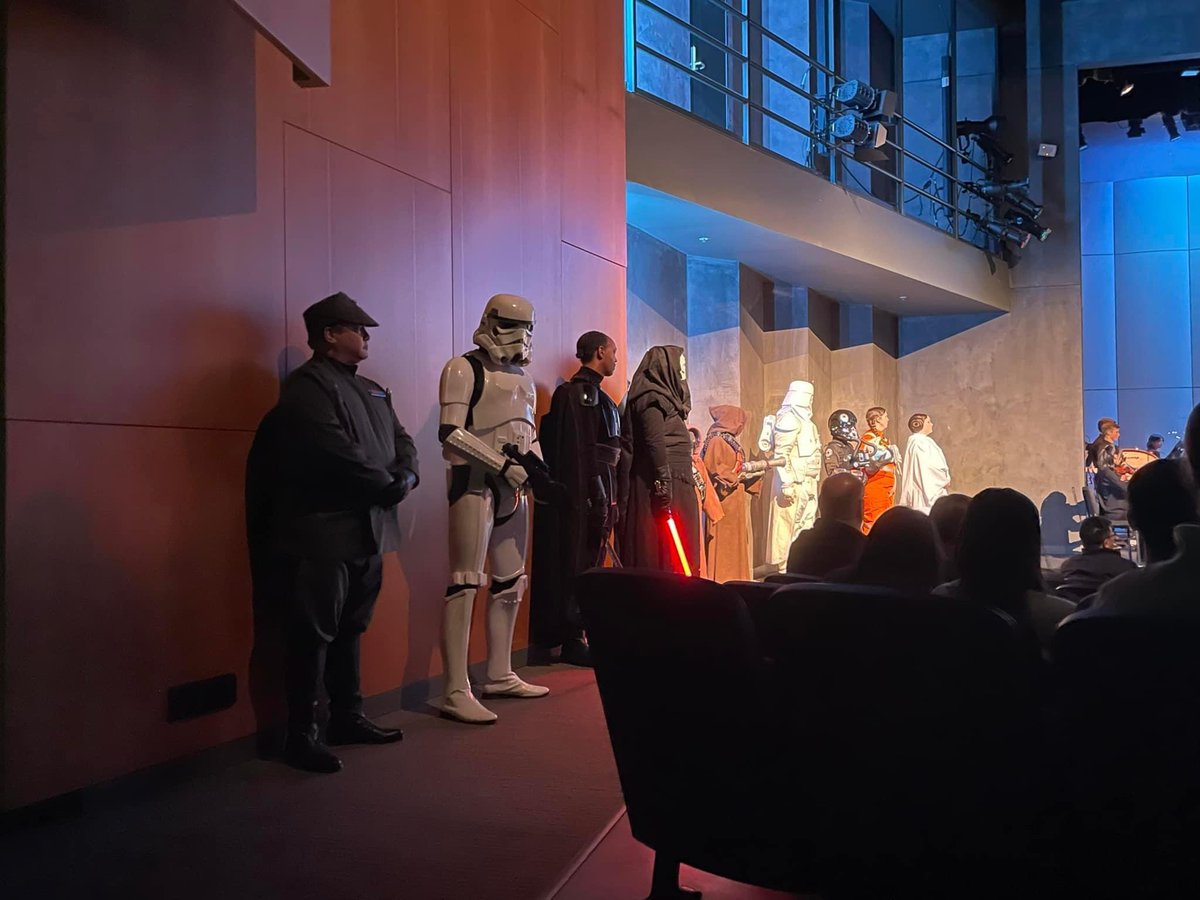 Couple of photos from this evening’s troop. Was amazing to stand in the theater in costume while a live orchestra played several pieces from Star Wars. It took all I had not to tear up.