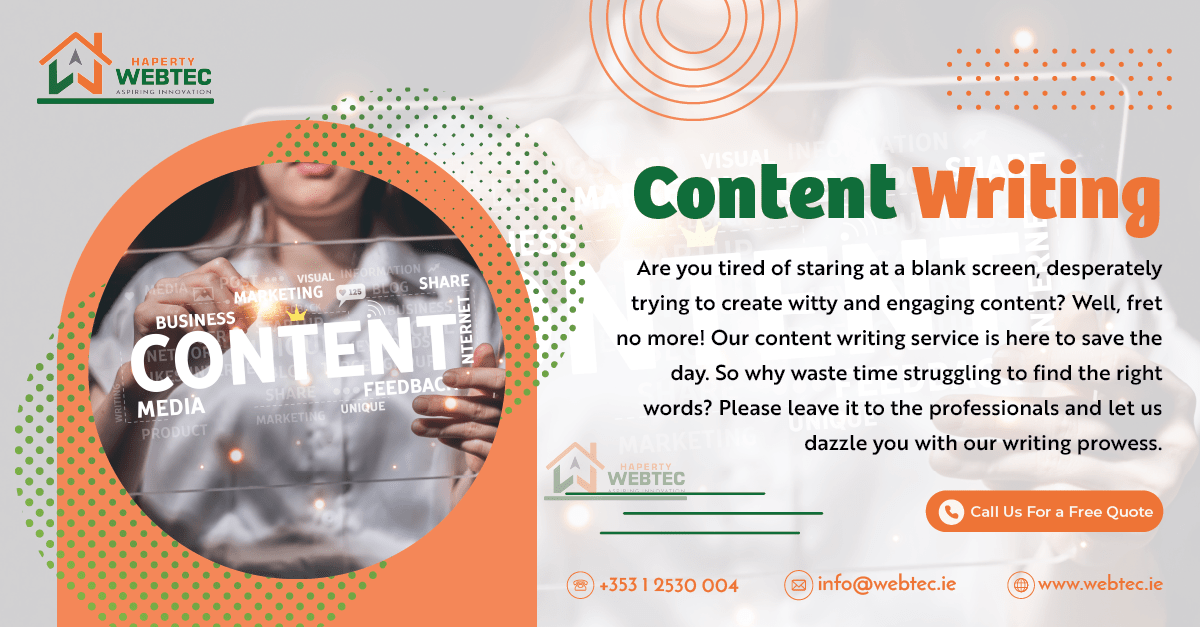 HapertyWebTec's tweet image. Please eliminate boring, uninteresting text and let us bring your thoughts to life with our amazing writing skills. Invigorate your audience and elevate your reputation with the help of our first-rate content creation service. 😁

#contentwriting
#contentwritingservice