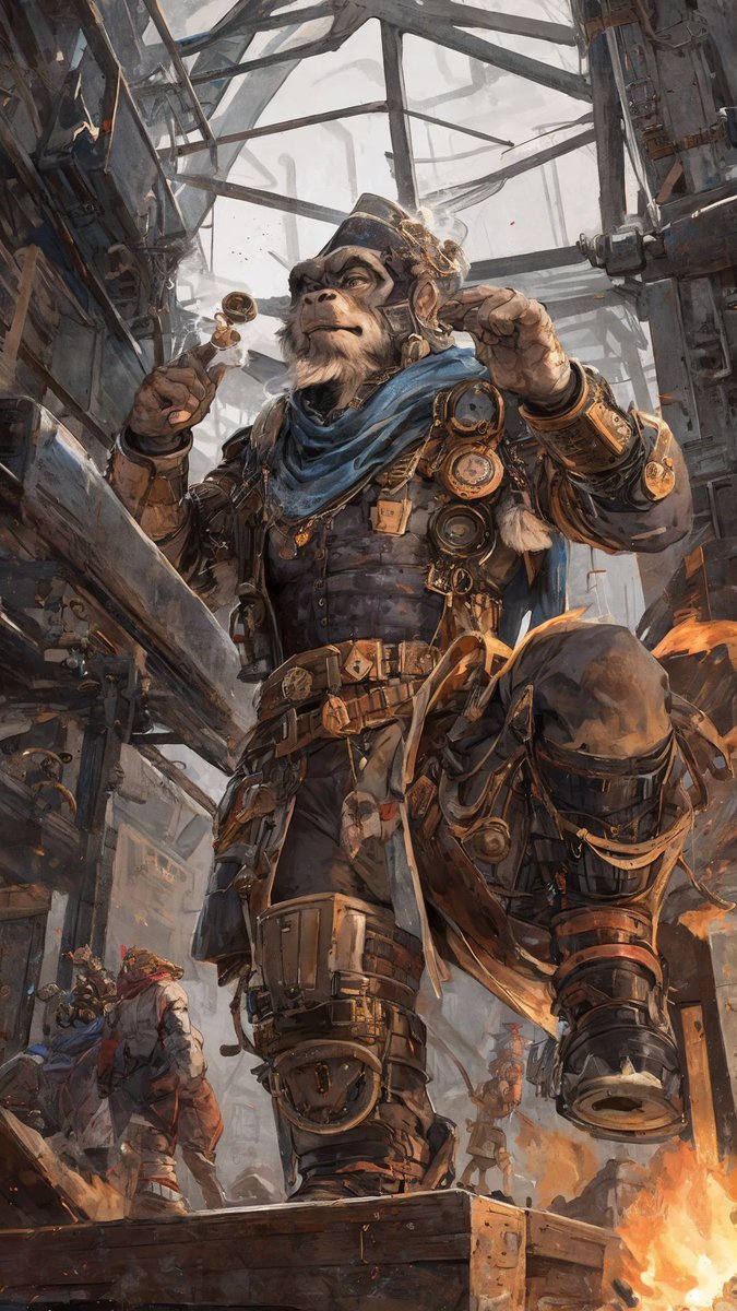 twtesquire's tweet photo. Steampunk Airship Expedition 
#AiArt #2dArt #Furry #FurryArt #GayFurry #AiCommunity https://t.co/8vSHyaMNbs