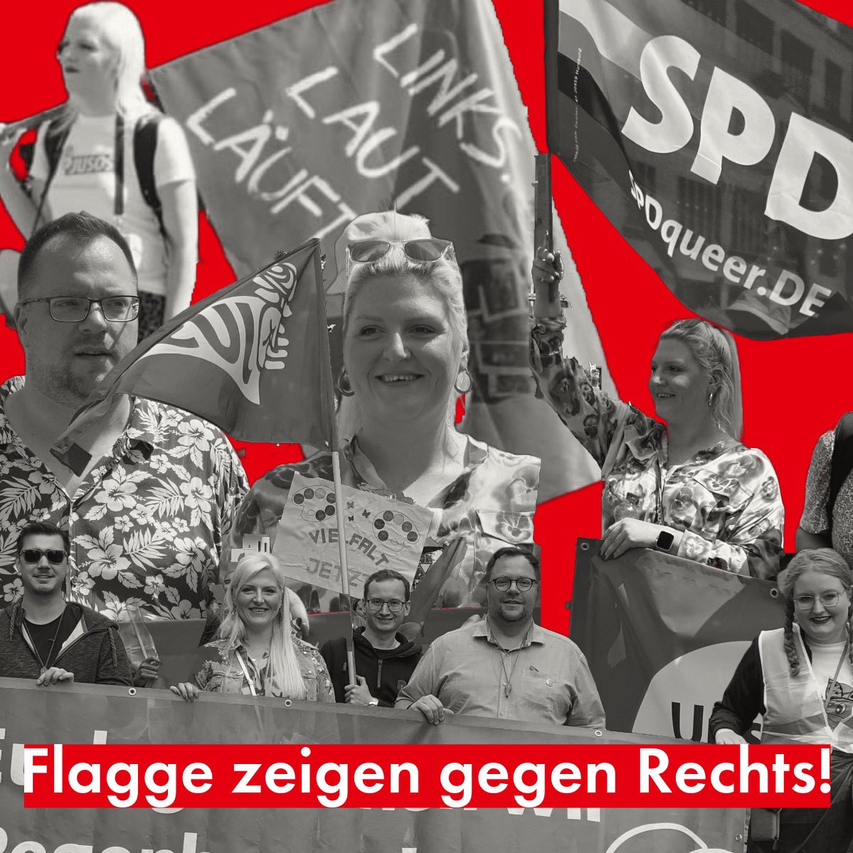 Geht weiter auf die Straßen. Lasst uns weiter für unsere Demokratie im Land kämpfen. Wir sind mehr! Für Vielfalt und gegen rechte Hetze! 

#nrw #noafd #gegenrechts #demokratie #kampfgegenrechts #jusos #SPD