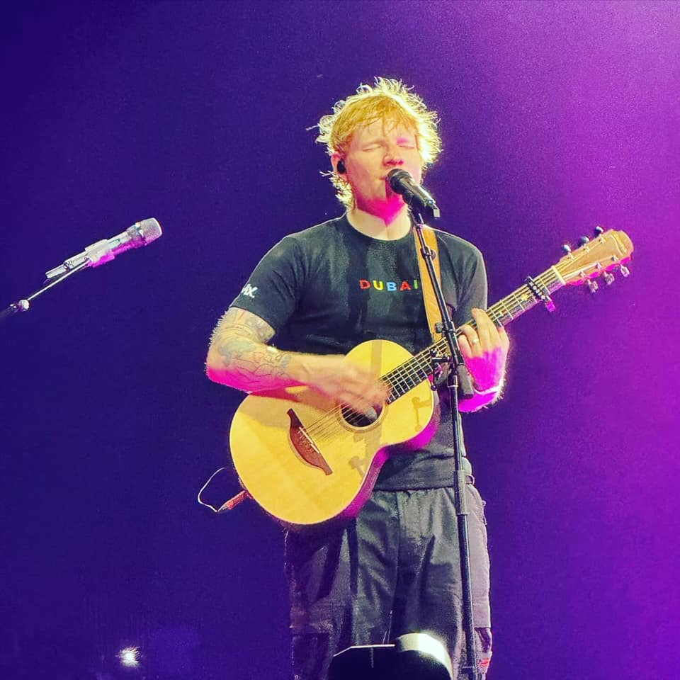 AmberWaheed's tweet photo. Up close and personnel with #edsheerandubai - took forever to get out of the car park but didn't care because we were on a high! No voice this morning! Simply #PerfecT https://t.co/z6MxbhwNG6