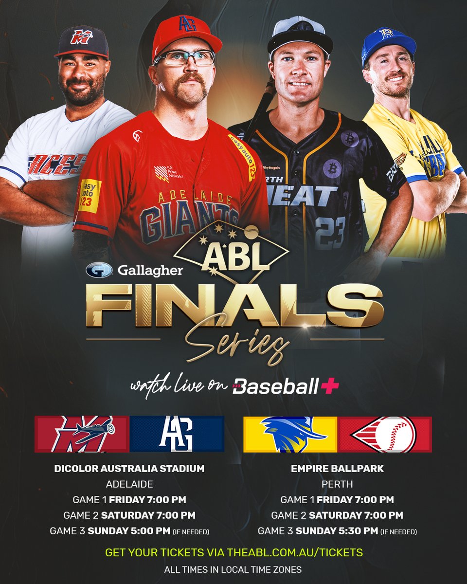 Dates and times are locked and loaded. Get your tickets here: theabl.com.au/news/abl24-fin… Watch all games live on Baseball+