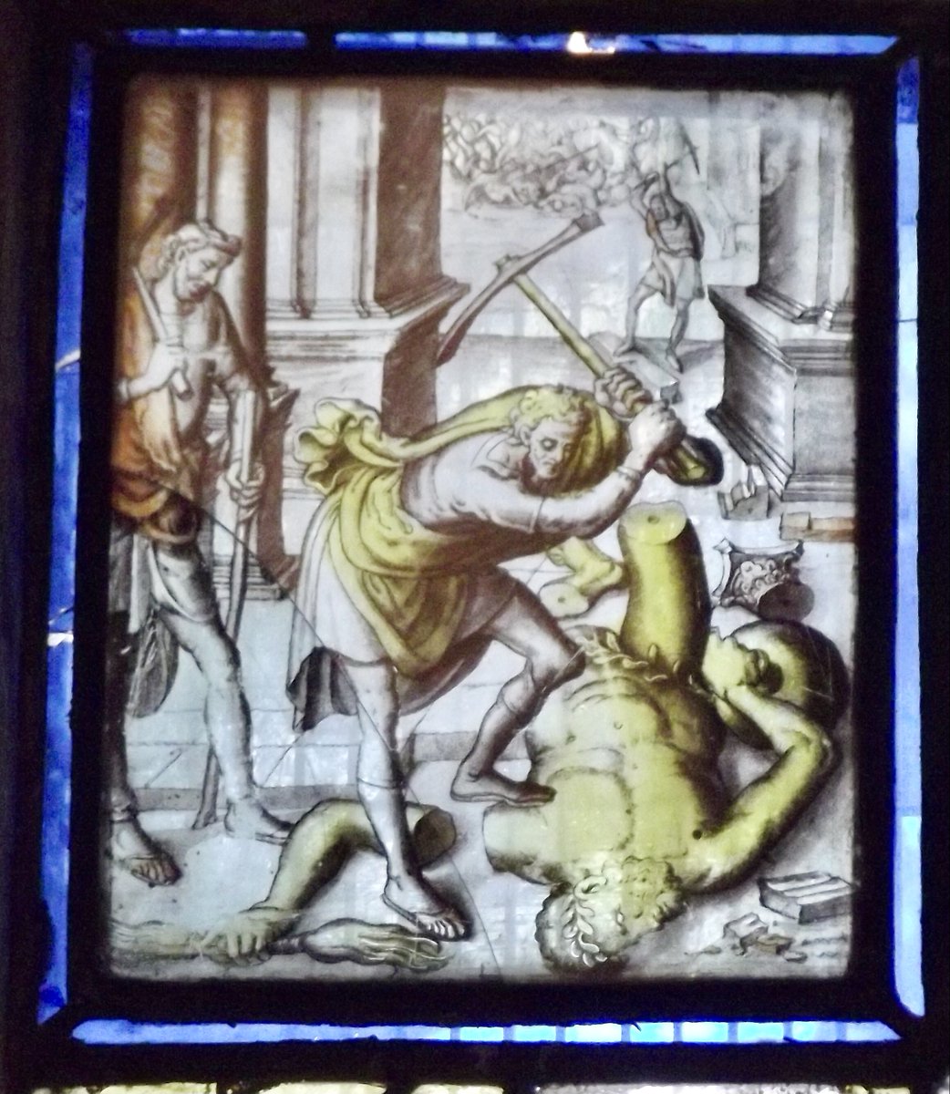 #ShakespeareSunday When wasteful war shall statues overturn Sonnet 55 Flemish #stainedglass c1600 St Laurence, Church Stretton, Shropshire #stainedglasssunday