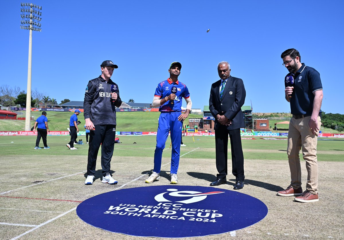 Toss news from the #U19WorldCup 📰

Zimbabwe elect to field in Kimberley; New Zealand have decided to bat against Nepal 🏏

#SLvZIM 📝: bit.ly/3SqLnqY

#NZvNEP 📝: bit.ly/3S5g8An