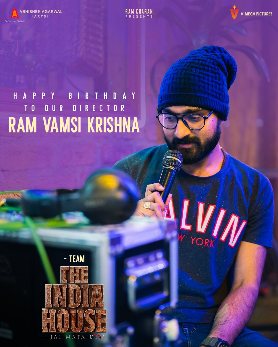 Wish you a very happy birthday brother @ramvamsikrishna 😊🤗 #TheIndiaHouse ❤️‍🔥 #JaiMataDi #RevolutionIsBrewing #ThisIsYoungIndia @actor_Nikhil @AlwaysRamCharan @AnupamPKher @AbhishekOfficl @MayankOfficl @AAArtsOfficial @VMegaPictures_