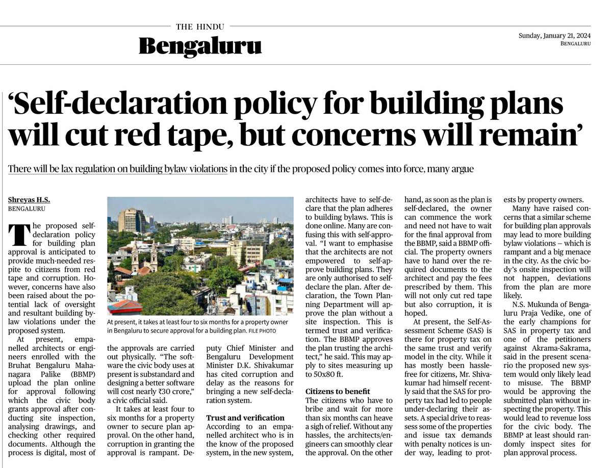 Self-declaration policy for building plans will cut red tape, but concerns will remain #bengaluru #buildingplan #declaration #architects